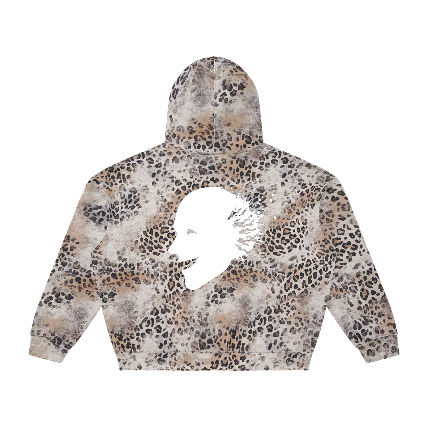 Vintage Wash Leopard Print Hoodie