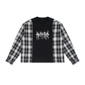 Unisex Plaid Panel Long Sleeve T-Shirt